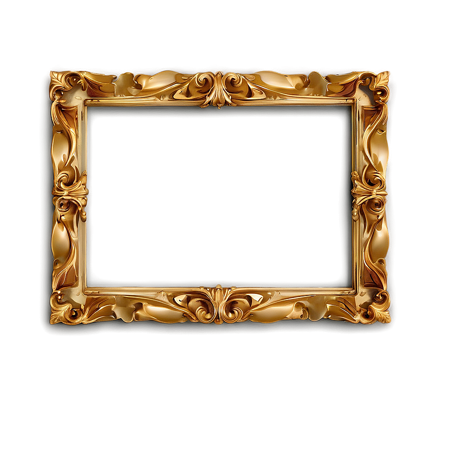 Elegant Gold Picture Frame Png 05042024