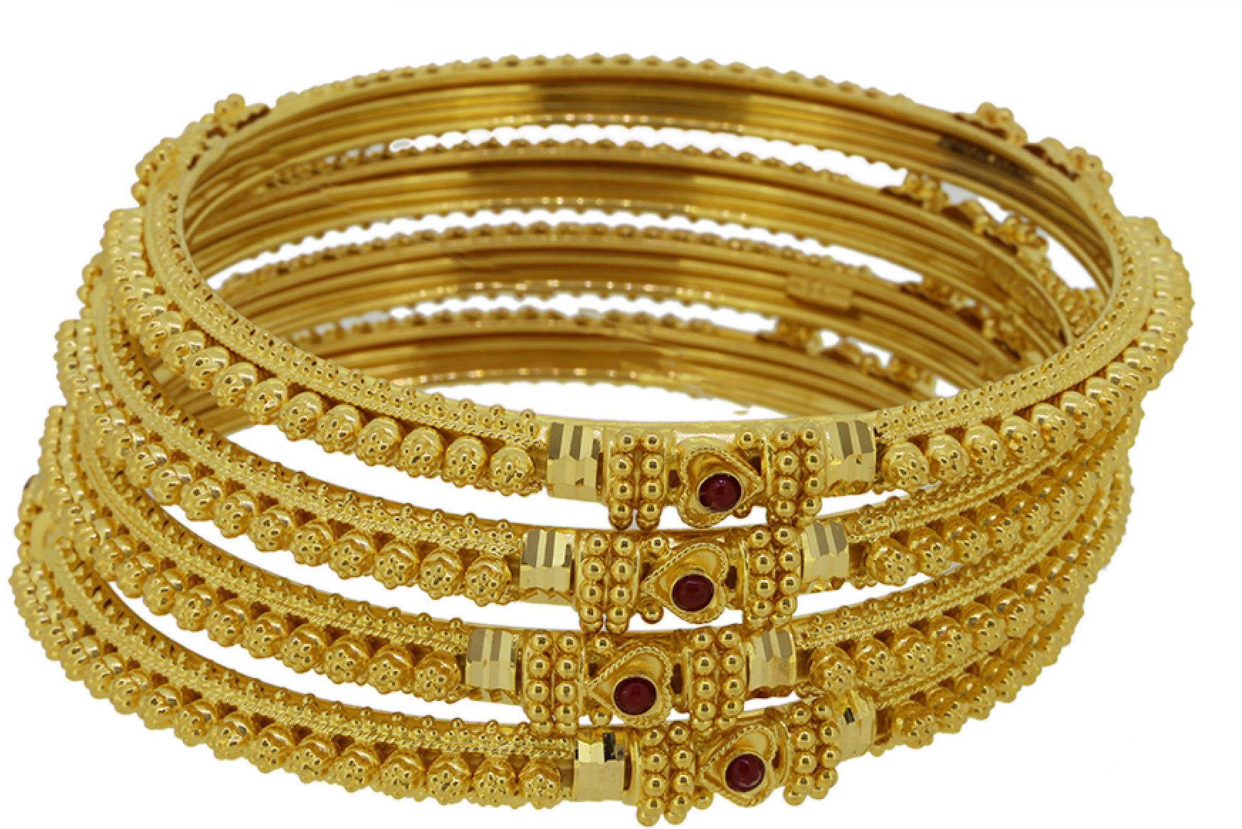 Elegant Gold Tone Bangle Set