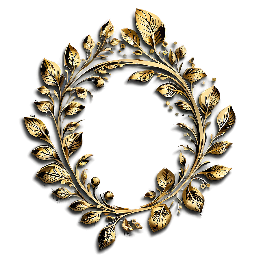 Elegant Gold Wreath Design Png 05242024