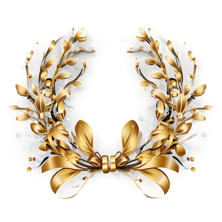 Elegant Gold Wreath Design Png Jgo84