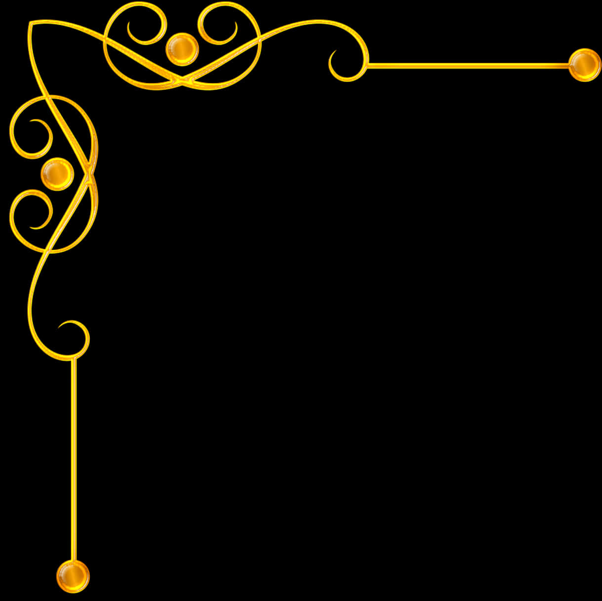 Elegant Golden Corner Border Design