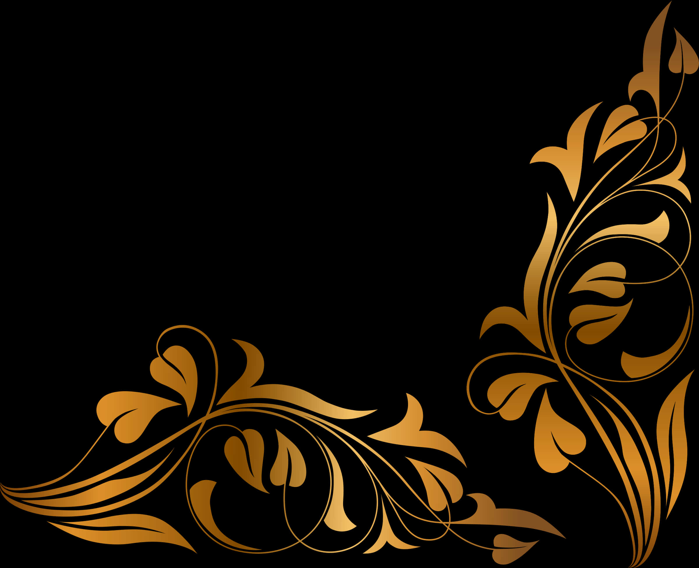 Elegant_ Golden_ Floral_ Border_ Design