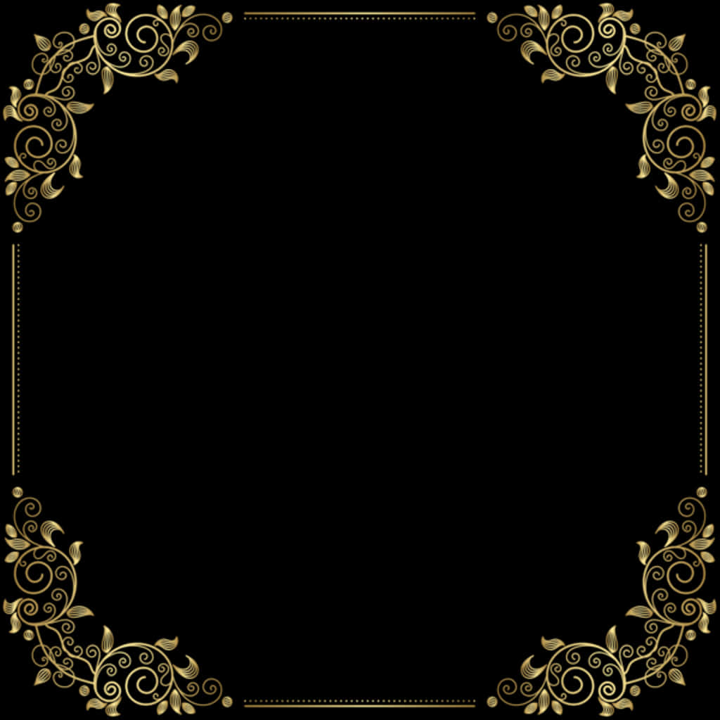 Elegant Golden Floral Frame