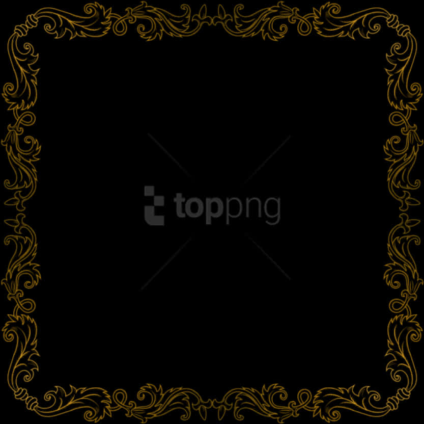 Elegant Golden Floral Frame