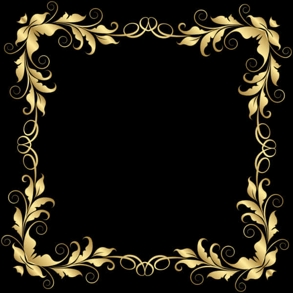 Elegant Golden Floral Wedding Frame
