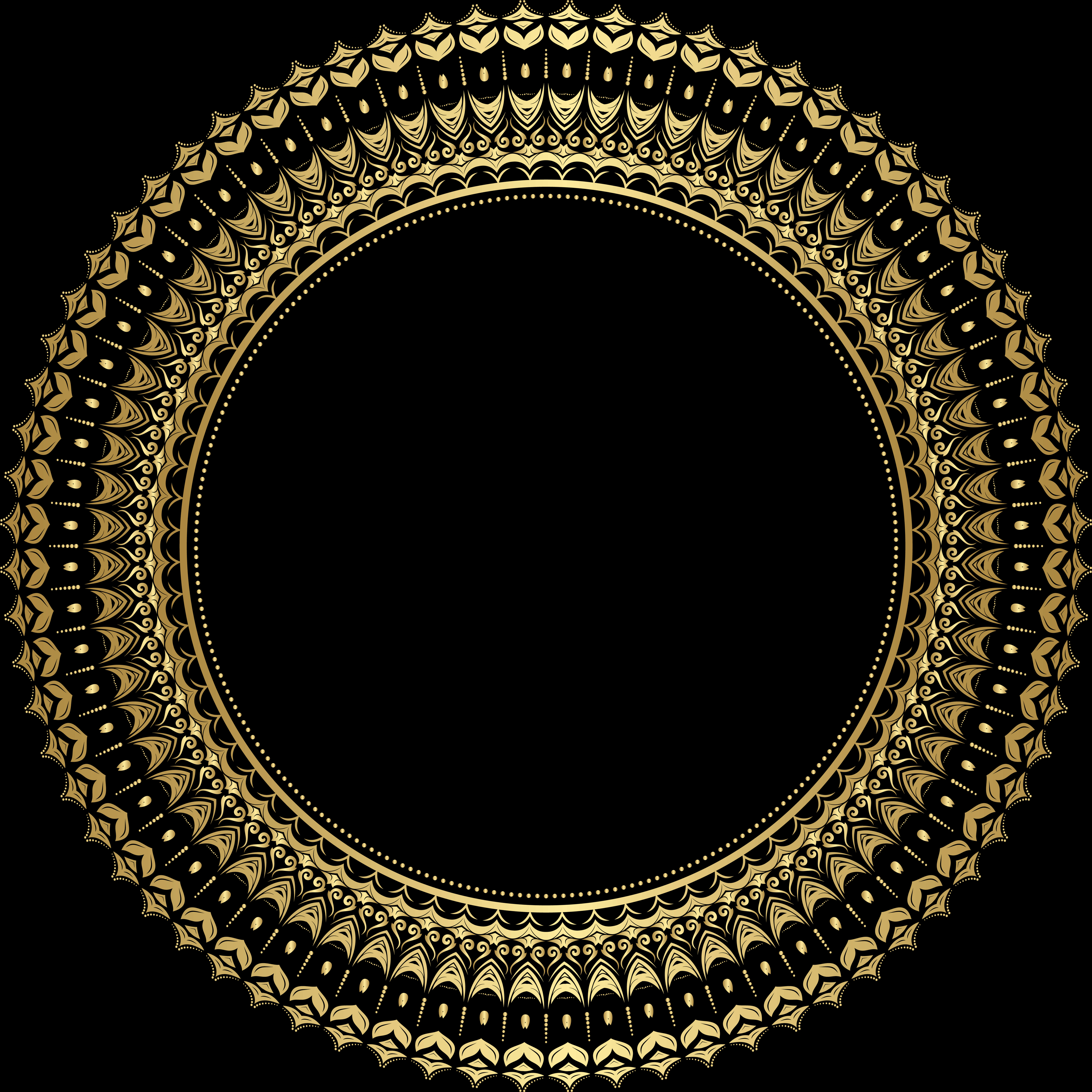 Elegant Golden Mandala Frame