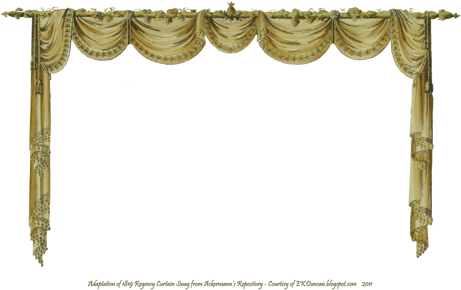 Elegant Golden Regency Curtains Design