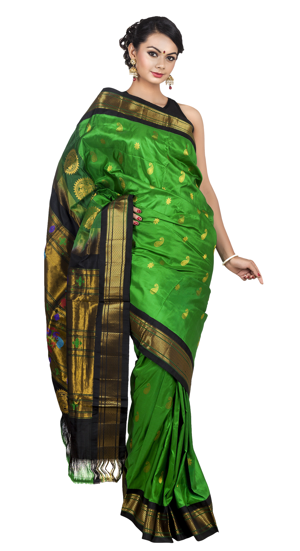 Elegant Green Saree Traditional Attire