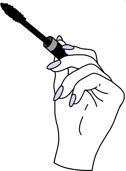 Elegant Hand Holding Mascara Illustration