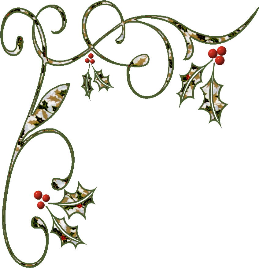 Elegant Holly Scroll Clipart