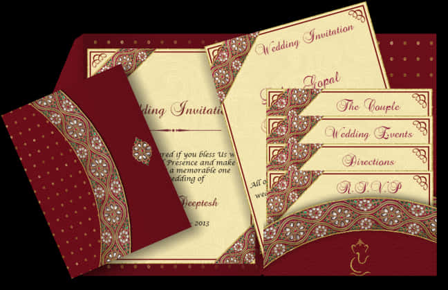 Elegant Indian Wedding Invitation Set