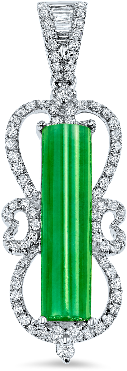 Elegant Jade Pendant Diamond Encrusted