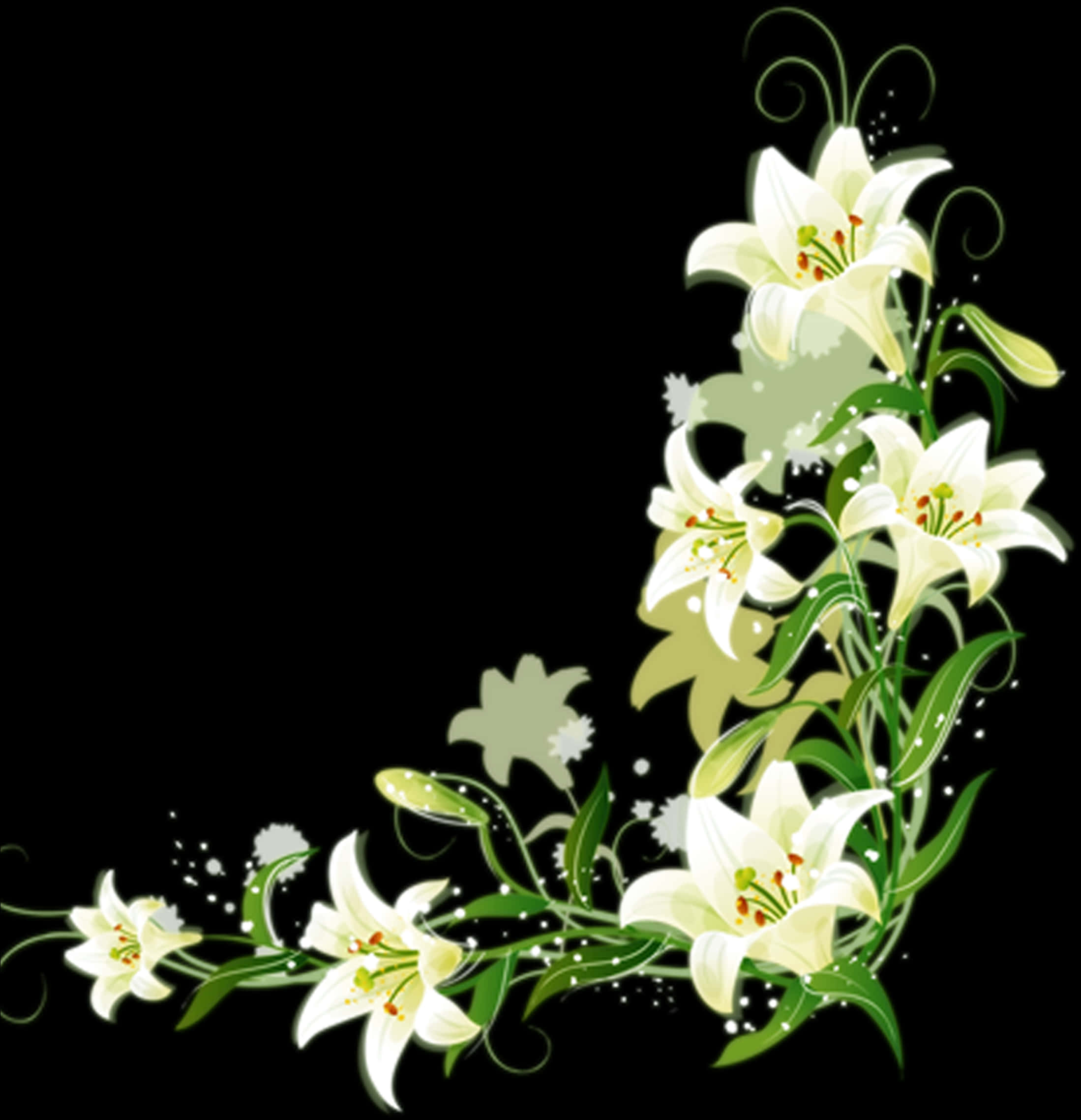Elegant Lilies Floral Artwork