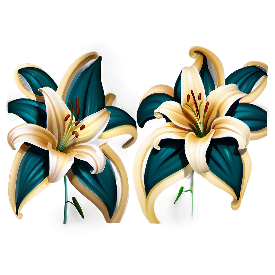 Elegant Lily Pattern Png 06262024