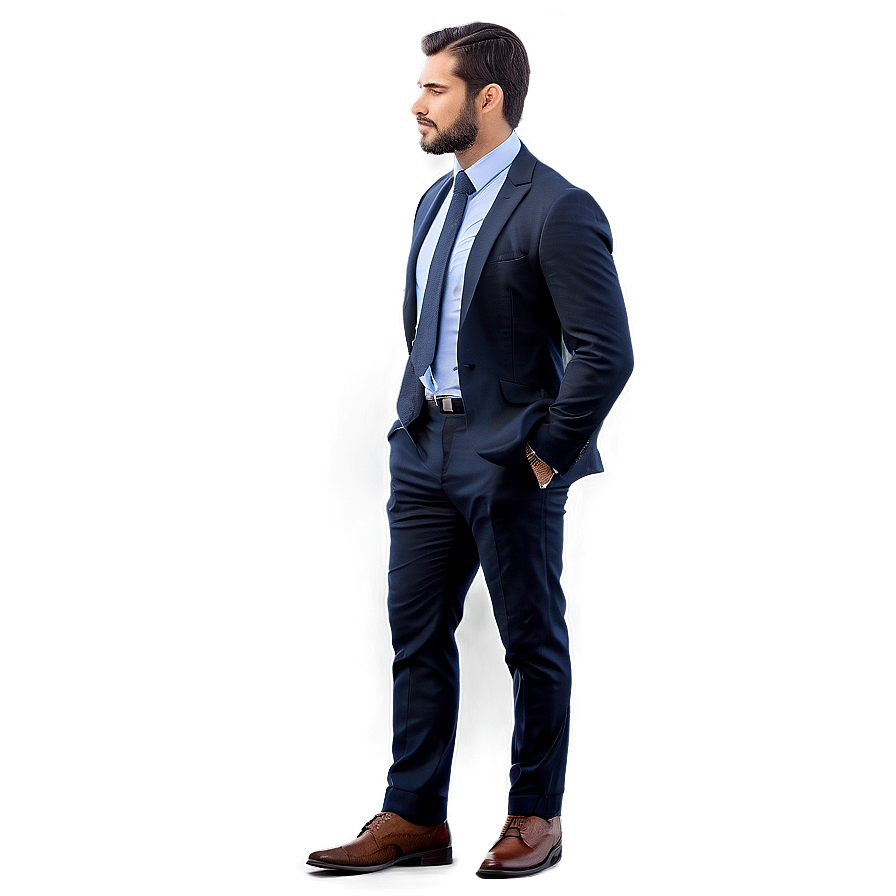Elegant Man Standing Side View Png Nso79