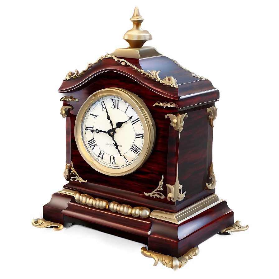 Elegant Mantel Clock Png Blm