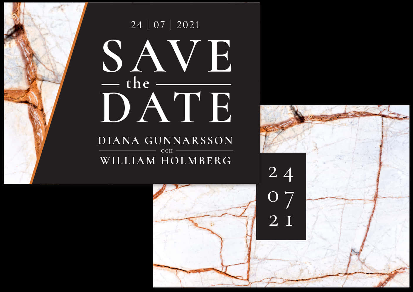 Elegant Marble Save The Date Announcement