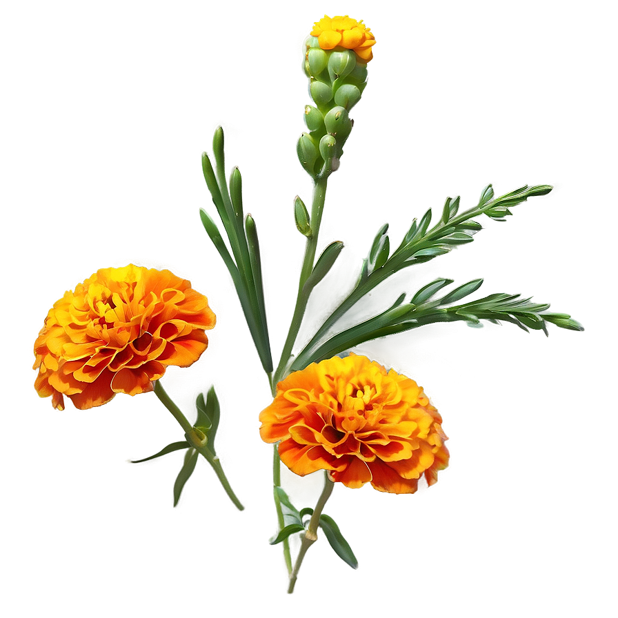 Elegant Marigolds Composition Png Rkv