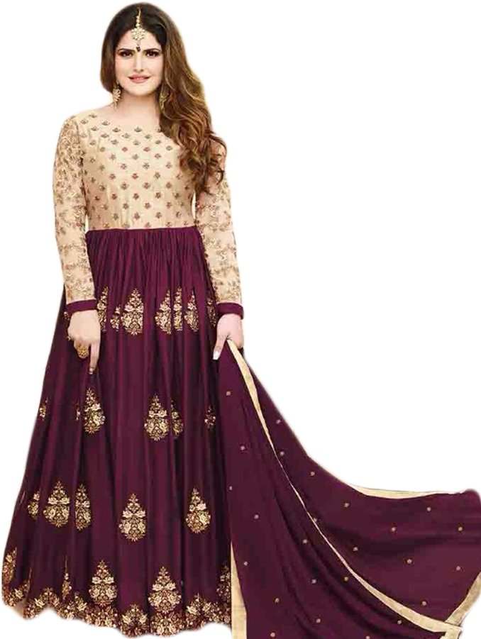 Elegant Maroon Gold Salwar Suit