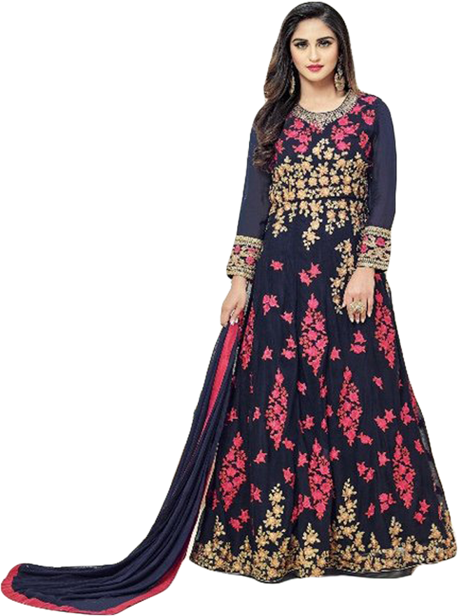 Elegant Navy Blue Salwar Suit