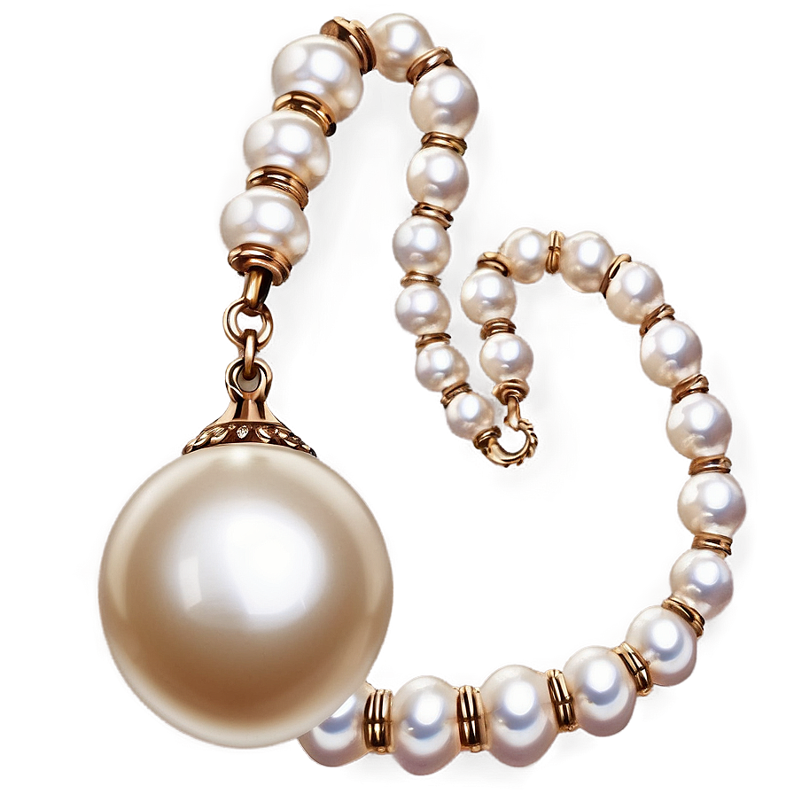 Elegant Pearl Necklace Png 06262024