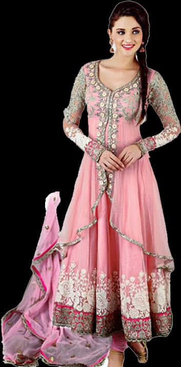 Elegant Pink Anarkali Suit