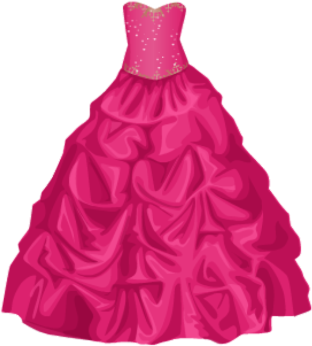 Elegant Pink Ball Gown Illustration