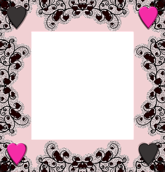 Elegant Pink Heart Frame