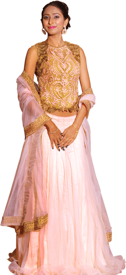 Elegant Pink Lehenga Model