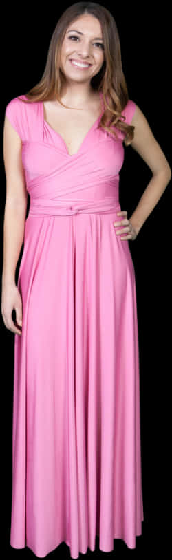 Elegant Pink Maxi Dress