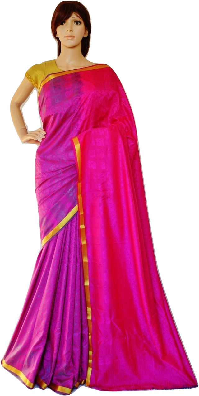 Elegant Pink Silk Saree Mannequin