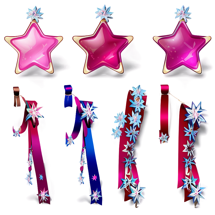 Elegant Pink Stars Png Lbb37