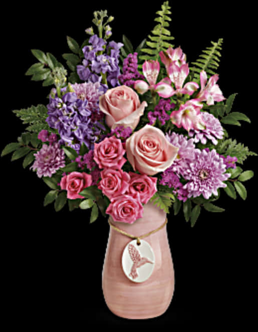 Elegant Pinkand Purple Floral Arrangement