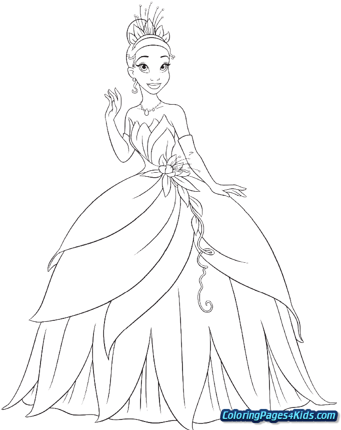 Elegant Princess Coloring Page