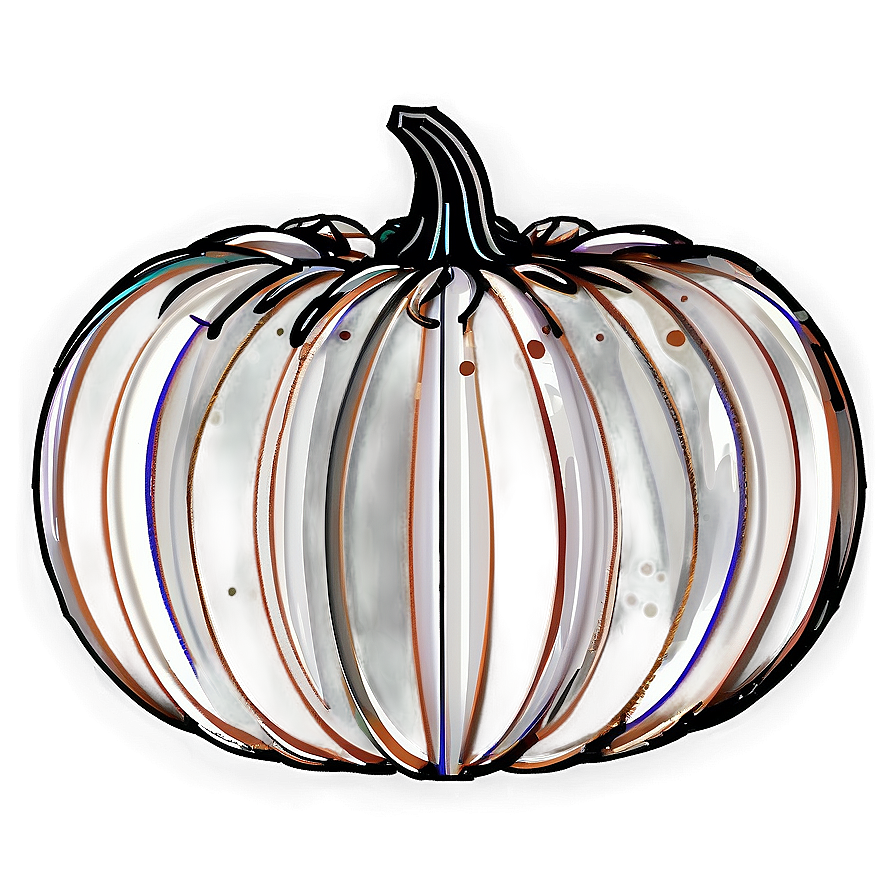 Elegant Pumpkin Outline Design Png 11