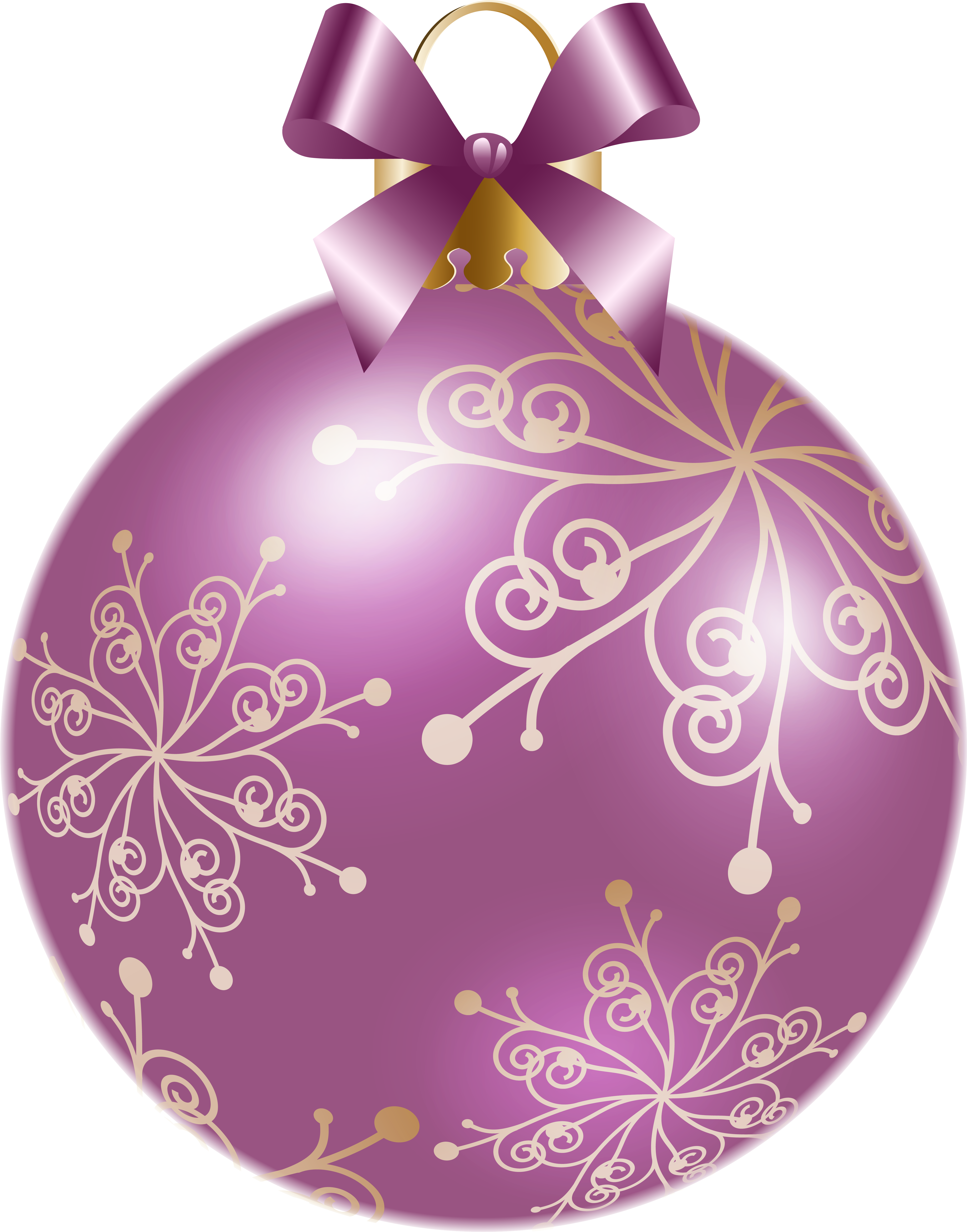 Elegant Purple Christmas Ballwith Golden Design