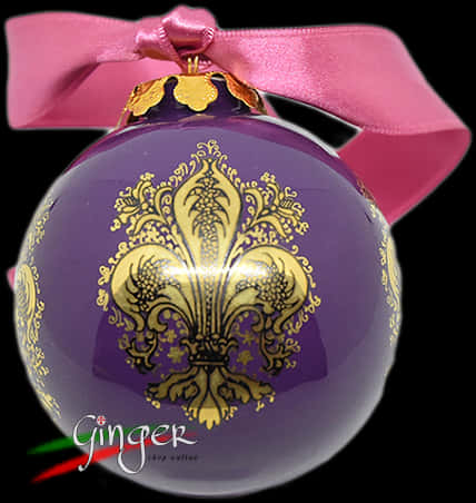 Elegant Purple Christmas Ornamentwith Gold Design