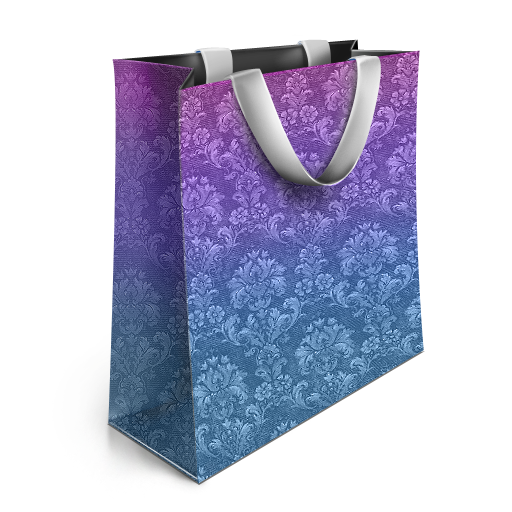 Elegant Purple Floral Shopping Bag