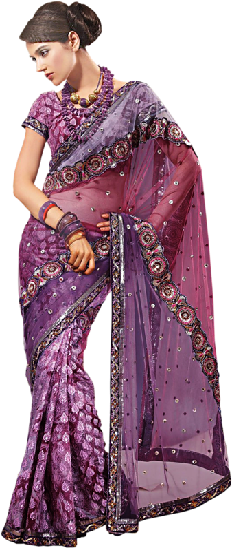 Elegant Purple Saree Model