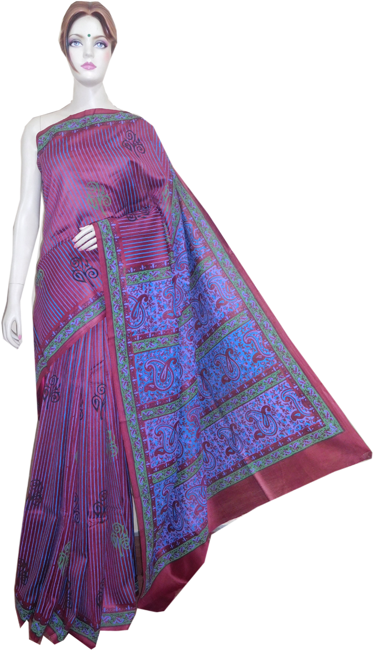 Elegant Purple Silk Saree