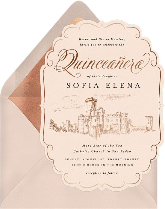 Elegant Quinceanera Invitation Card