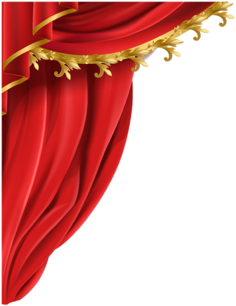 Elegant Red Curtainwith Gold Tassels