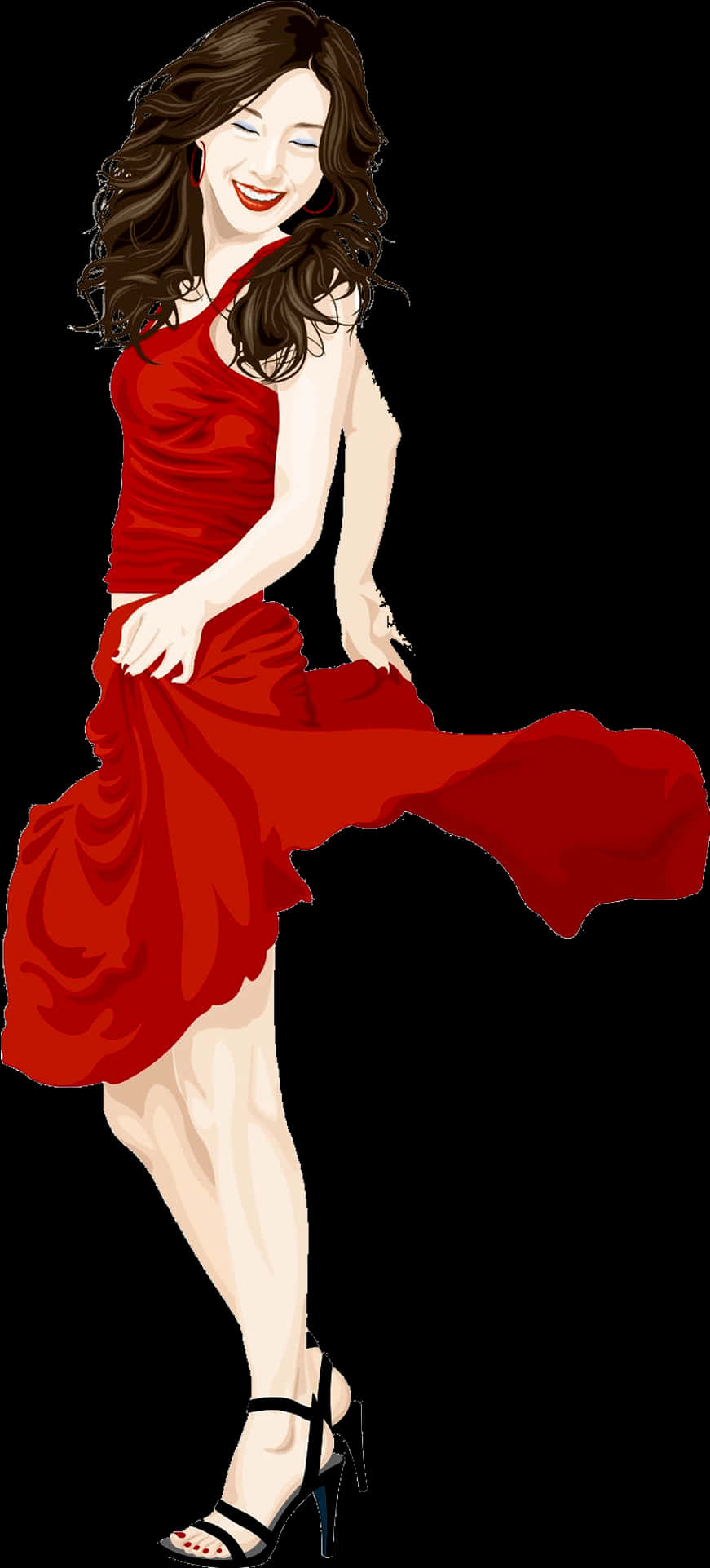 Elegant Red Dress Illustration