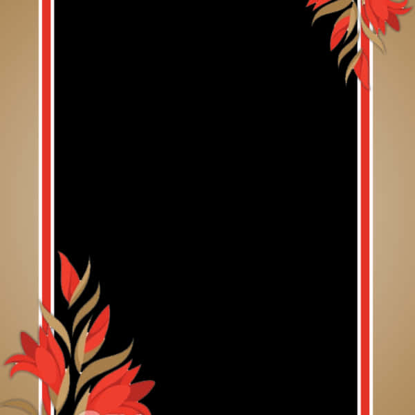 Elegant Red Floral Frame