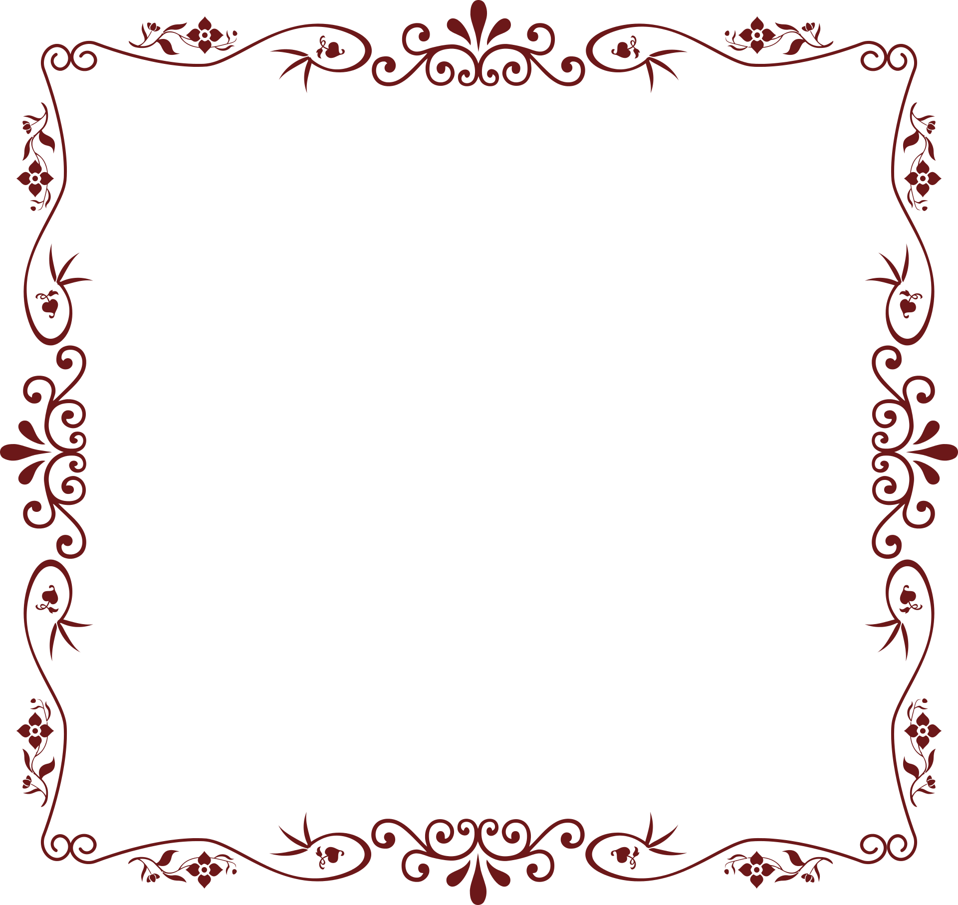 Elegant Red Floral Frame