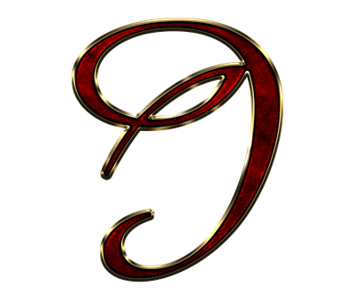 Elegant Red Gold Letter P