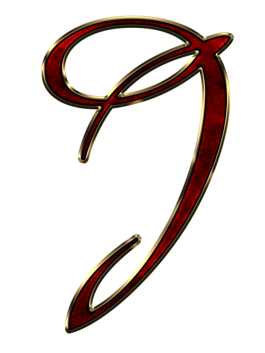 Elegant Red Gold Letter Q