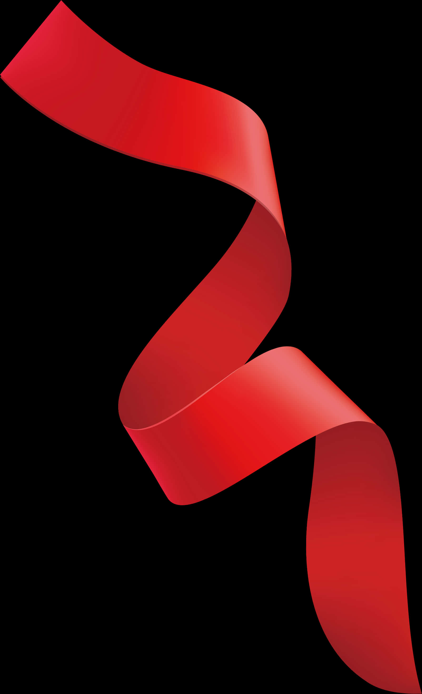 Elegant Red Ribbonon Black Background