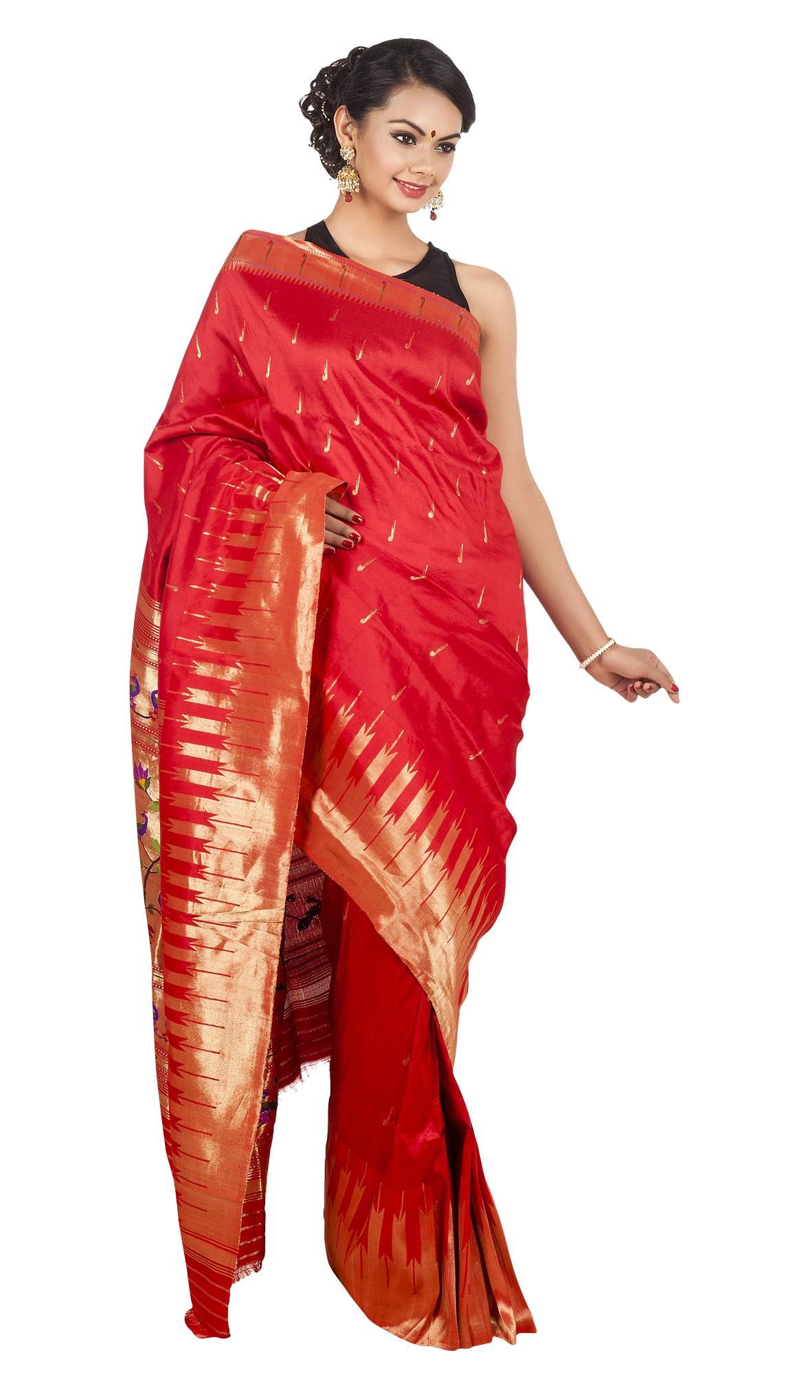 Elegant Red Saree Traditional Attire