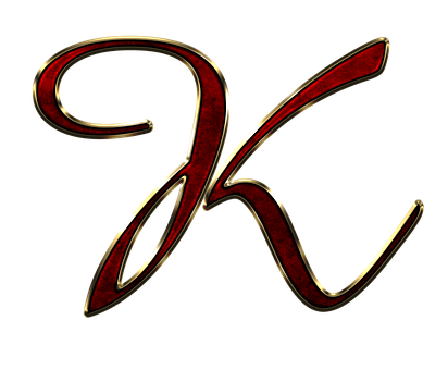 Elegant Redand Gold Letter K